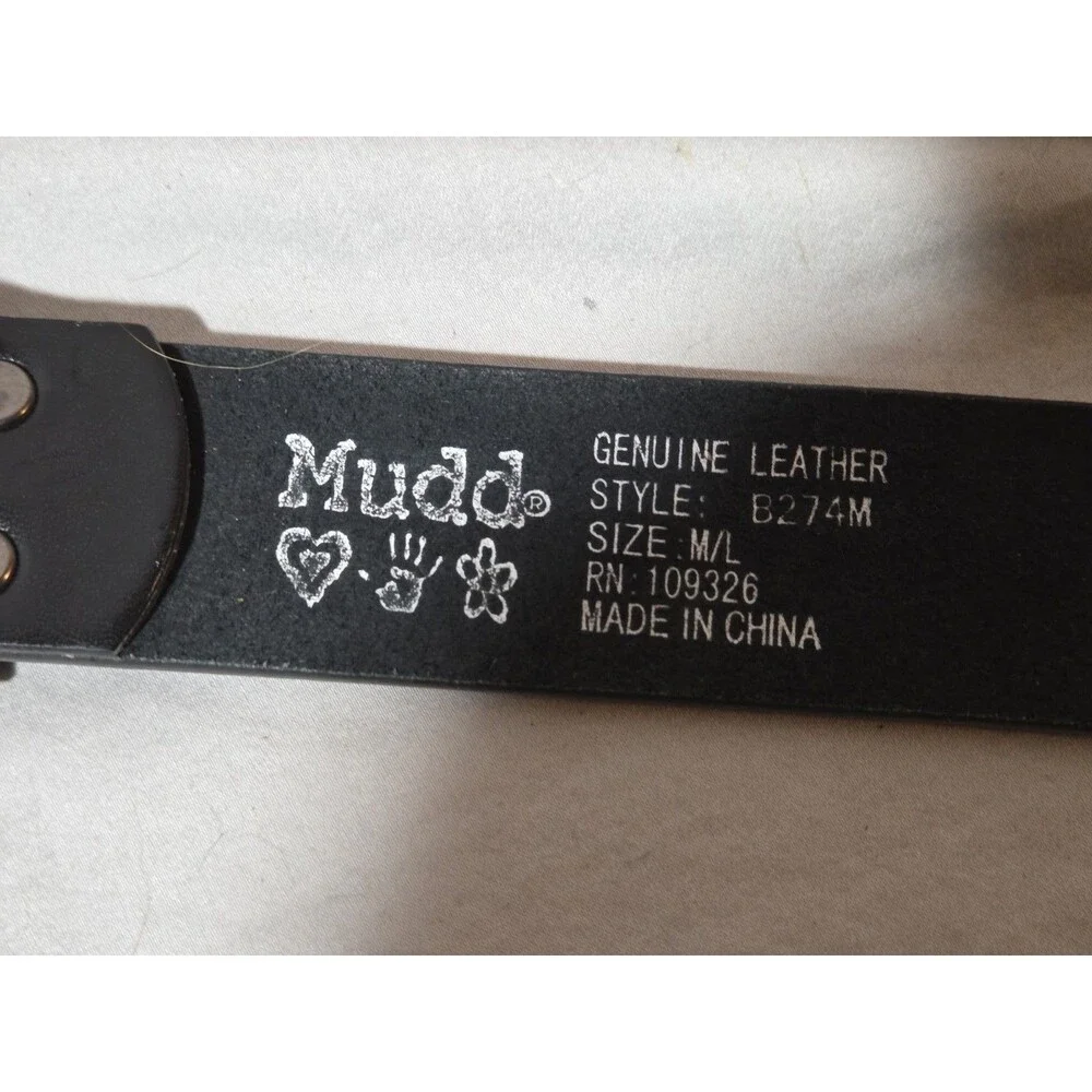 Mudd Vintage Y2K Double Grommet Black Belt | M/L